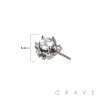 316L SURGICAL STEEL THREADLESS PUSH IN GOLDEN SUN SHAPE BEZEL CZ TOP PART